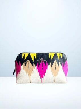 COACH Coachella Pink Feather Zip Pouch